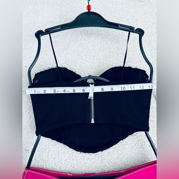 $1995 AREA Crystal Embroidered Bustier Top Black size XS See Measure On Picture - Picture 14 of 15